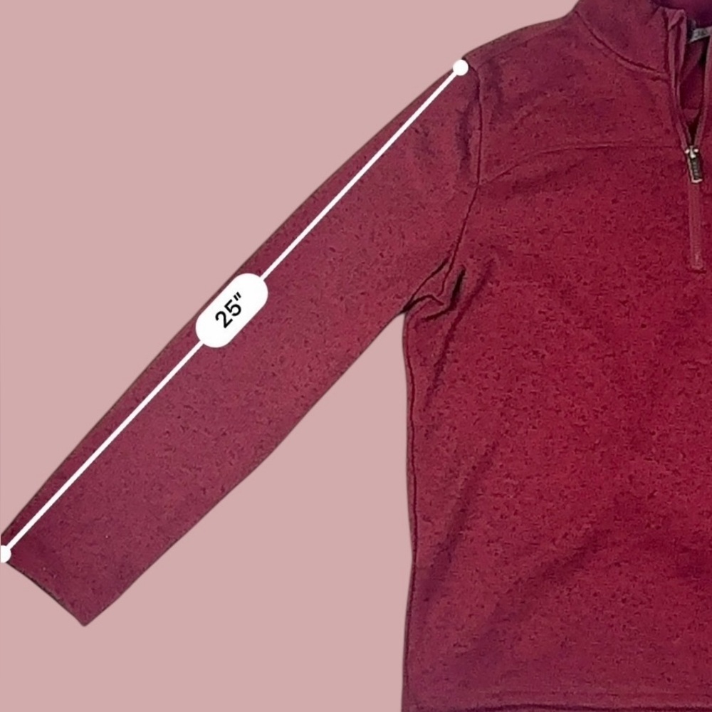 Jockey Mens Medium Red Quarter-Zip Pullover Fleece Sweater Casual Outdoor - Picture 13 of 15